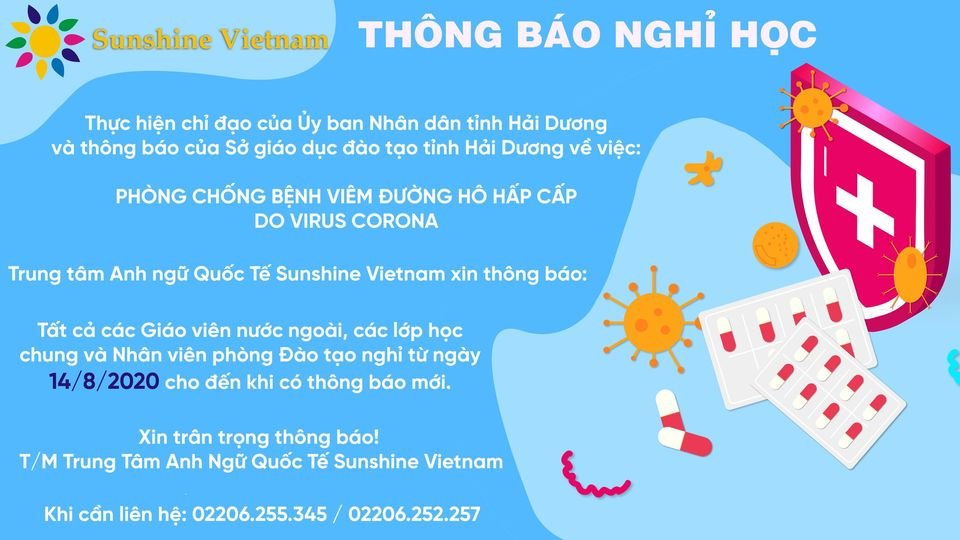 THÔNG BÁO NGHỈ DỊCH TỪ NGÀY 14/08/2020